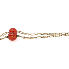 Art Deco Necklace - Vintage 14k Yellow Gold Natural Carved Orange Carnelian Gemstones - Circa 1930s Era Statement Beaded Flower Fine Jewelry