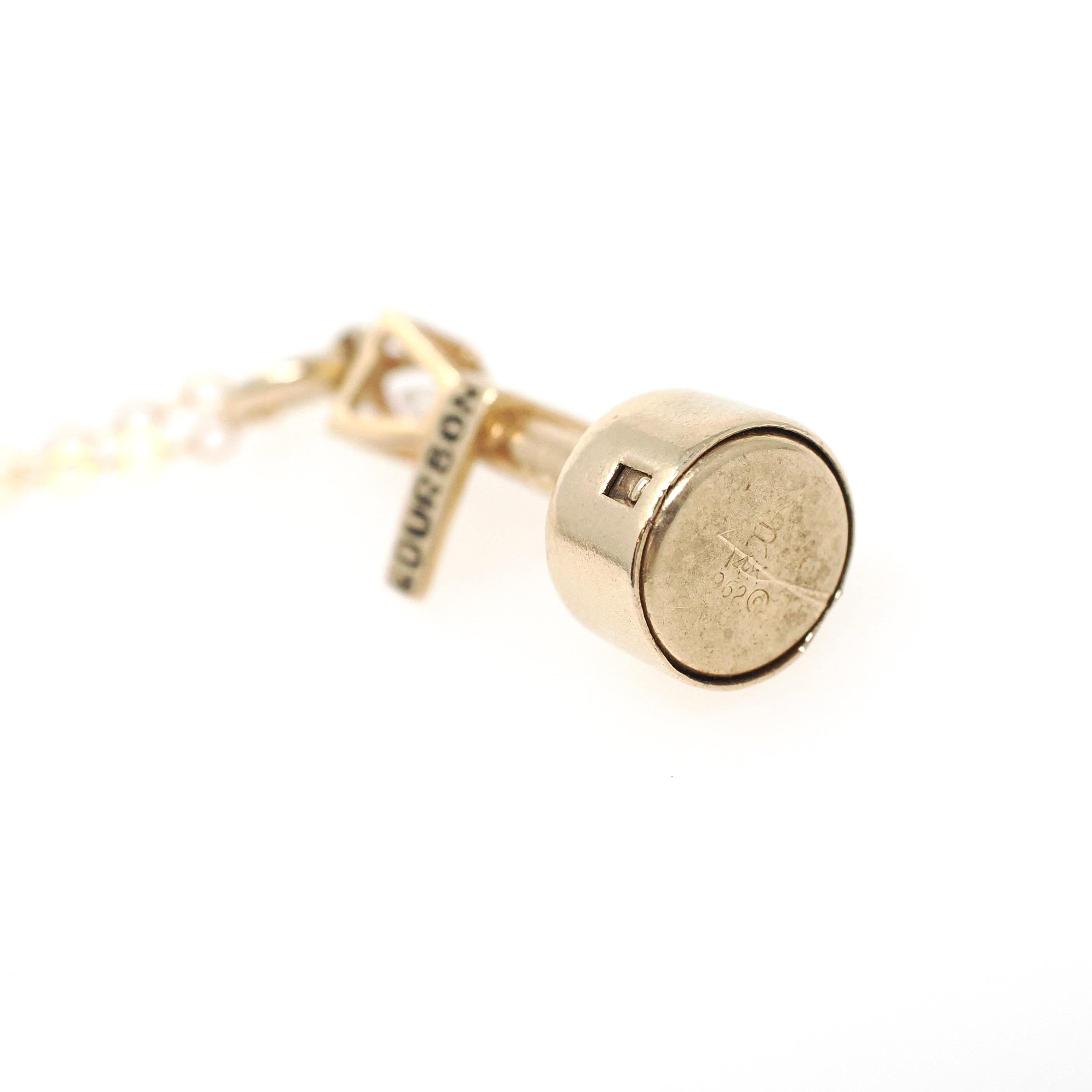 Vintage Lamppost Charm - Modernist 14k Yellow Gold Figural Battery Light Pendant Necklace - Circa 1970s New Orleans Bourbon St Fine Jewelry