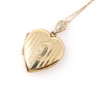 Letter "J" Locket - Retro 12k Gold Filled Engraved Initial Pendant Necklace - Vintage Circa 1940s Era Photograph Keepsake Hayward Jewelry