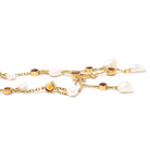 Antique Festoon Necklace - Edwardian 14k Yellow Gold Natural Citrine Gemstones & Baroque Pearls - Art Nouveau Circa 1900s Statement Jewelry
