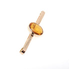 Antique Citrine Brooch - Edwardian 9k Yellow Gold Oval Faceted 3.34 CT Orange Gem Bar Pin - Hallmarked 1915 Chester Fine Statement Jewelry