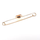 Antique Citrine Brooch - Edwardian 9k Yellow Gold Oval Faceted 3.34 CT Orange Gem Bar Pin - Hallmarked 1915 Chester Fine Statement Jewelry