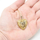 Letter "M" Locket - Retro 10k Gold Filled Engraved Single Initial Heart Pendant Necklace - Circa 1940s Statement Keepsake Photograph Jewelry