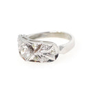 Diamond Engagement Ring - Vintage 14k White Gold .60 CTW Transitional Round Brilliant Cut - Circa 1940s Era Size 6 3/4 Fine Bridal Jewelry