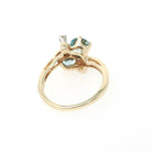 Vintage Toi et Moi Ring - Retro 14k Yellow Gold Natural Blue Zircon Diamonds Gemstones Bypass - Circa 1940s Size 5 1/2 December Fine Jewelry
