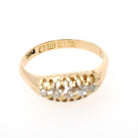 Antique Diamond Ring - Edwardian 18k Yellow Gold .33 CTW Natural Gem Wedding Band - Hallmarked 1909 Size 7.75 Fine Birmingham Bridal Jewelry
