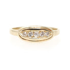 Vintage Diamond Band - Mid Century 14k Yellow Gold Natural .04 CTW Five Stone Ring - Circa 1950s Era Size 5.75 Fine Bridal Statement Jewelry