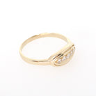 Vintage Diamond Band - Mid Century 14k Yellow Gold Natural .04 CTW Five Stone Ring - Circa 1950s Era Size 5.75 Fine Bridal Statement Jewelry