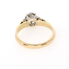 Star Incised Diamond Ring - Modernist 18k Yellow & White Gold Natural .21 CT Solitaire - Hallmarked 1966 Size 4 3/4 Fine London Jewelry
