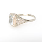 Vintage Aquamarine Ring - Art Deco 14k White Gold French Cut Natural Blue 1.20 CT Gem - Circa 1930s Era Size 6 1/4 Filigree Fine OB Jewelry