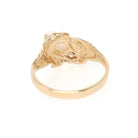 Vintage Baroque Pearl Ring - Estate 10k Yellow Gold Organic White Gemstone Brutalist Textured Statement - Circa 1980s Size 6.25 Fine Jewelry