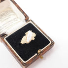 Vintage Baroque Pearl Ring - Estate 10k Yellow Gold Organic White Gemstone Brutalist Textured Statement - Circa 1980s Size 6.25 Fine Jewelry