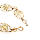 Maple Leaf Bracelet - Retro 12k Gold Filled Yellow & Rose Gold Oval Statement Panels - Circa 1940s Era Fashion Accessory Binder Bros Jewelry