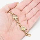 Maple Leaf Bracelet - Retro 12k Gold Filled Yellow & Rose Gold Oval Statement Panels - Circa 1940s Era Fashion Accessory Binder Bros Jewelry