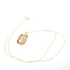 Modern Citrine Pendant - Estate 14k Yellow Gold Emerald Cut 9.05 CT Natural Gemstone Necklace - Circa 2000s Fine November Birthstone Jewelry