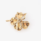 Antique Four Leaf Clover Brooch - Edwardian 14k Yellow Gold Natural Diamond & Seed Pearl Pendant Necklace - Circa Early 1900s Fine Jewelry