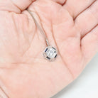 Art Deco Diamond Necklace - Vintage 14k White Gold .34 CT Old Euro & Created Blue Sapphire Pendant - Circa 1930s Era Conversion Fine Jewelry