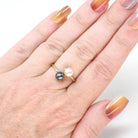 Cultured Pearl Ring - Antique 18k Yellow Gold White & Black Organic Gemstone - Edwardian Circa 1910s Era Size 5 1/2 Toi Et Moi Fine Jewelry