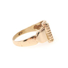 Vintage Signet Ring - Art Deco 10k Yellow Gold "MB" Engraved Initials Book Design - Circa 1930s Era Size 8 Unisex Fine Statement 30s Jewelry
