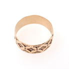 Antique Cigar Band - Edwardian 10k Rose Gold Floral & Cross Designs Wide Ring - Vintage Circa 1900s Era Size 8 Unisex Fine Stacking Jewelry