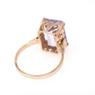 Vintage Amethyst Ring - Retro 14k Yellow Gold Rectangular Step Cut Purple Gem - Circa 1940s Era Size 7 3/4 February Birthstone Fine Jewelry