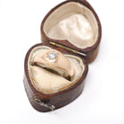 Vintage Diamond Ring - Mid Century 22k Gold Natural .20 CT Diamond Solitaire Unisex Band - Wedding 1950s Size 8 Star Incised Fine Jewelry