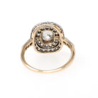 Antique Diamond Ring - Antique 14k White & 8k Yellow Gold 1.33 CTW Old Mine Cut Halo Cluster - Circa 1920s Size 6 1/2 Fine Two Tone Jewelry