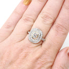 Antique Diamond Ring - Antique 14k White & 8k Yellow Gold 1.33 CTW Old Mine Cut Halo Cluster - Circa 1920s Size 6 1/2 Fine Two Tone Jewelry