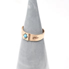 Antique Baby Ring - Edwardian 10k Rosy Yellow Gold Simulated Turquoise Blue Glass - Circa 1910s Midi Pinky Size 1 Children's Fine Jewelry