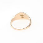 Antique Signet Ring - Edwardian Era 14k Yellow Gold Letters "JWS" Petite Pinky Midi - Vintage Circa 1910s Size 1 Floral Flower Fine Jewelry