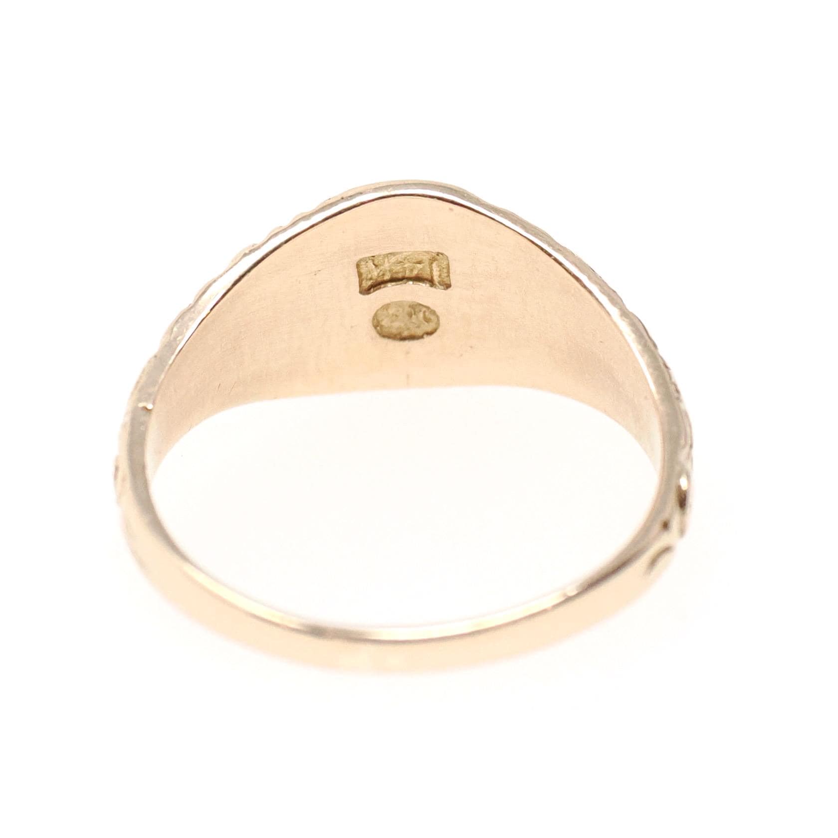 Antique Signet Ring - Edwardian Era 14k Yellow Gold Letters "JWS" Petite Pinky Midi - Vintage Circa 1910s Size 1 Floral Flower Fine Jewelry