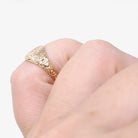 Antique Signet Ring - Edwardian Era 14k Yellow Gold Letters "JWS" Petite Pinky Midi - Vintage Circa 1910s Size 1 Floral Flower Fine Jewelry