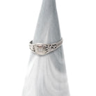 Vintage Baby Ring - Art Deco 14k White Gold Natural Diamond Flower Filigree Midi Band - Circa 1930s Era Size 3 Floral Dainty Fine Jewelry