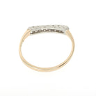 Vintage Diamond Band - Mid Century 14k Yellow & White Gold .02 CTW Curved Ring - 1950s Era Size 7 1/2 Wedding Fine Contour Bridal Jewelry