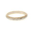 Vintage Wedding Band - Mid Century 14k Yellow & White Gold Two Tone Ring - Circa 1950s Size 7.5 Scallop Design Fine Engraved Bridal Jewelry