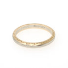 Vintage Wedding Band - Mid Century 14k Yellow & White Gold Two Tone Ring - Circa 1950s Size 7.5 Scallop Design Fine Engraved Bridal Jewelry