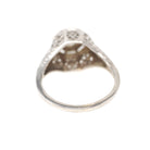 Art Deco Diamond Ring - Vintage 14k White Gold Natural .17 CT Octagon Engagement Solitaire - Circa 1930s Size 6 Floral Filigree Fine Jewelry