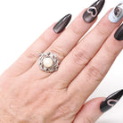 Art Deco Pearl Ring - Antique Platinum Organic 7.5 MM Cultured Gem - Circa 1920s Size 5 Fine .24 CTW Diamond Accent June Birthstone Jewelry