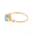 Blue Zircon Ring - Modern 14k Yellow Gold Oval 1.25 CT Gemstone Solitaire - Estate Circa 2000s Size 7 1/2 December Birthstone Fine Jewelry