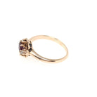 Antique Garnet Ring - Victorian 10k Rosy Yellow Gold .03 CTW Rose Cut Diamond Cluster - Circa 1890s Size 5 Rhodolite Gemstone Fine Jewelry