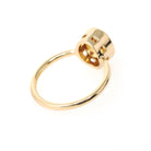Modern Zircon Ring - 18k Yellow Gold Bezel Set Natural 4.97 CT Oval Orange Gemstone Solitaire - Circa 2000s Size 6.25 Statement Fine Jewelry