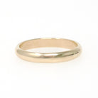 Vintage Wedding Band - Estate 9k Yellow Gold 3.1 MM Half Round Ring - Contemporary 1997 Sheffield England Unisex Size 7 Fine Bridal Jewelry