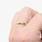Vintage Wedding Band - Estate 9k Yellow Gold 3.1 MM Half Round Ring - Contemporary 1997 Sheffield England Unisex Size 7 Fine Bridal Jewelry