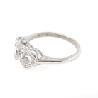 Triple Heart Ring - Mid Century 10k White Gold Sweetheart Promise Love - Vintage Circa 1950s Era Size 6 1/4 Natural Diamond Fine Jewelry