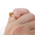 Antique Diamond Ring - Edwardian 14k Yellow Gold Natural .10CT Old European Cut Solitaire - Circa 1900s Size 2 3/4 Buttercup Fine Jewelry