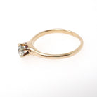 Antique Diamond Ring - Edwardian 14k Yellow Gold Solitaire Old European Gemstone - Vintage 1910s Size 5 3/4 Fine Wedding Engagement Jewelry