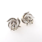 Mid Century Earrings - Vintage 18k White Gold South Sea Pearls .42 CTW Natural Diamonds - Circa 1950s Screw Back Style Spray Fine Jewelry