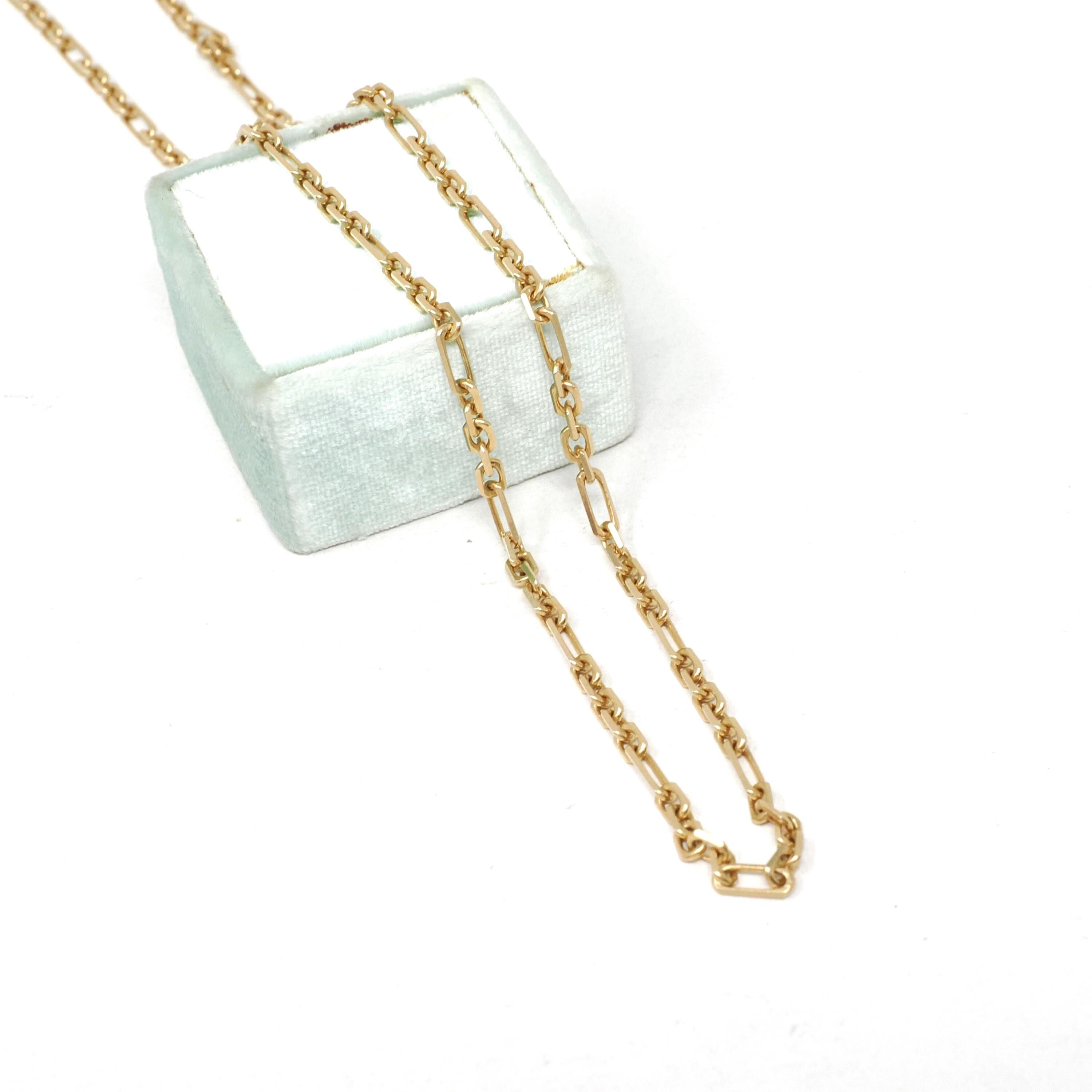 Vintage Figaro Chain - Retro 14k Yellow Gold 24 Inches Italian Spring Ring Clasp 2.7MM Necklace - Circa 1980s Era Fine Unisex Jewelry Supply