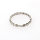 Antique Wedding Band - Art Deco Era 18k White Gold Eternity Floral Wheat Design Ring - Circa 1920s Size 5 1/4 Wedding Bridal Belais Jewelry