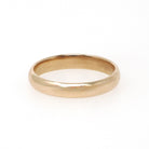 Edwardian Wedding Band - Antique 14k Yellow Gold 3.5 MM Half Round Ring - Circa 1910s Era Size 7 3/4 Engraved Bridal Fine Stacking Jewelry